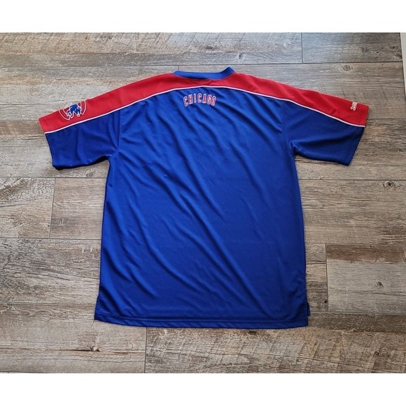 CHICAGO CUBS Jersey STITCHES Men’s LARGE Embroidered Logos Dual Sided MLB Gear - Picture 10 of 14